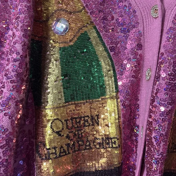 Queen of sparkles champagne sweater - Picture 3 of 6